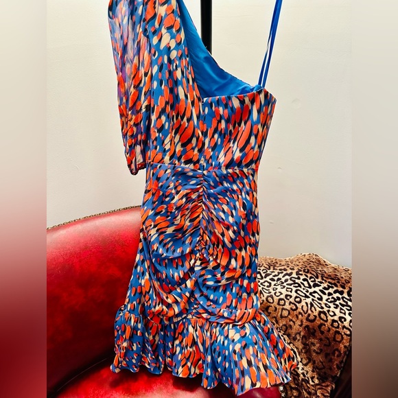 BCBGMAXAZRIA One Shoulder Cutout Party Dress, Multicolor, Size 2, NWOT - Picture 4 of 6